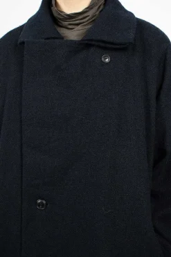 Loop Collar Coat Navy