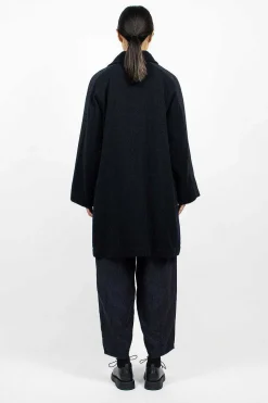 Loop Collar Coat Navy