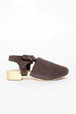 Low Clog Suede Brown