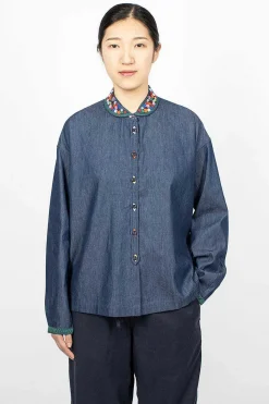 Marianne Shirt Embroidered Indigo