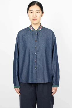 Marianne Shirt Embroidered Indigo