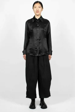 Mesh Collar Blouse Black