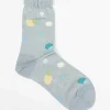 Metallic Thread Polka Ankle Sock Blue
