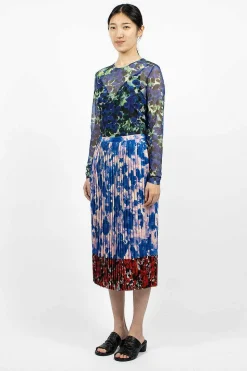 Mixed Floral Skirt Blue