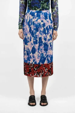 Mixed Floral Skirt Blue