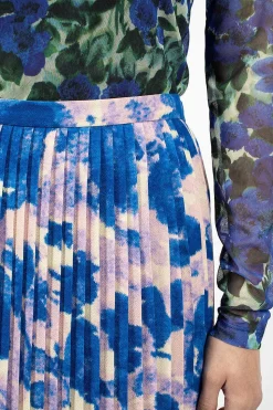 Mixed Floral Skirt Blue
