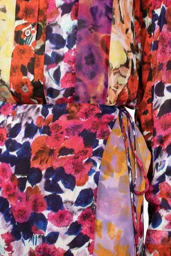 Mixed Floral Skirt Fuchsia