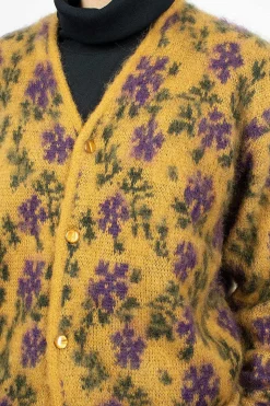 Mohair Cardigan Floral Yellow