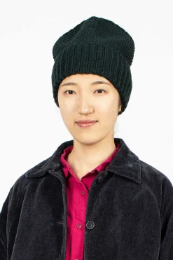 Moss Stitch Beanie Green