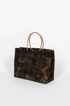 Needle Punch Paper Bag Plaid Camo