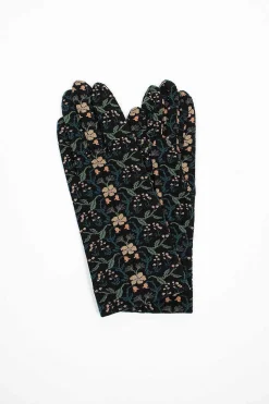 Ng1-774 Gloves Black Floral