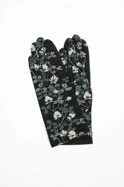 Ng1-778 Gloves Black Floral