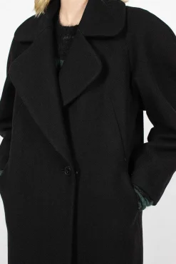 Oversized Collar Coat Black