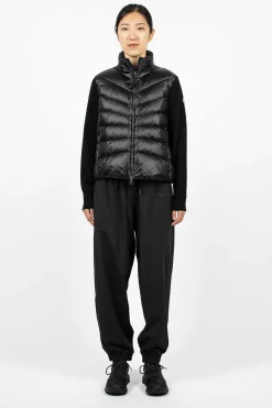 Padded Wool Cardigan Black