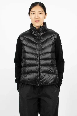 Padded Wool Cardigan Black