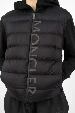 Padded Zip-Up Hoodie Black