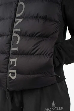 Padded Zip-Up Hoodie Black