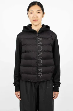 Padded Zip-Up Hoodie Black
