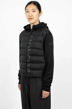 Padded Zip-Up Hoodie Black