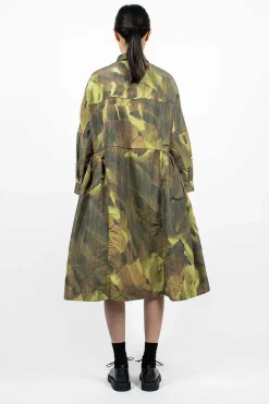Paga Rouch Dress Ikat Khaki