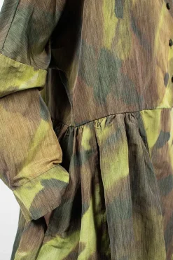 Paga Rouch Dress Ikat Khaki