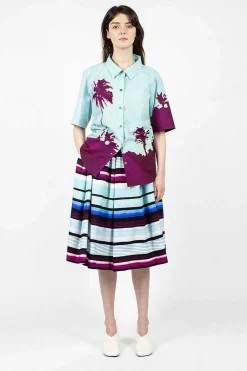 Palm Printed Shirt Blue/Purple