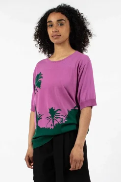 Palm S/S Sweater Pink
