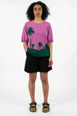 Palm S/S Sweater Pink
