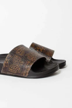 Papillon Shower Slide Black/Brown