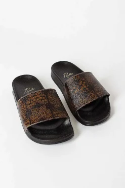 Papillon Shower Slide Black/Brown