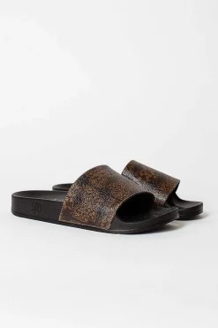 Papillon Shower Slide Black/Brown