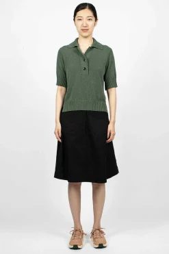 Patch Pocket Circle Skirt Black