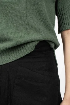 Patch Pocket Circle Skirt Black