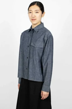 Patch Pocket Denim Canvas Shirt