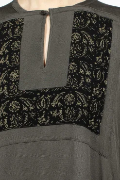 Patchwork Dress Silk Black