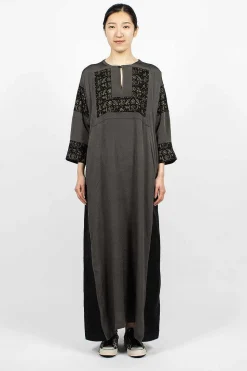Patchwork Dress Silk Black