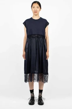 Patchwork T-Shirt Dress Navy