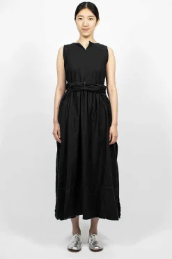 Pinafore Raw Cut Dress Black