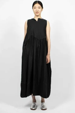 Pinafore Raw Cut Dress Black