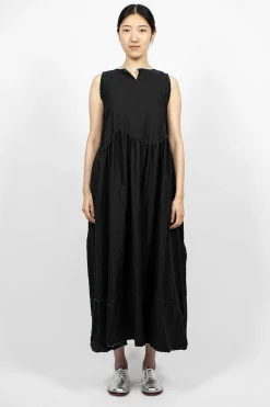 Pinafore Raw Cut Dress Black