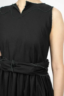 Pinafore Raw Cut Dress Black