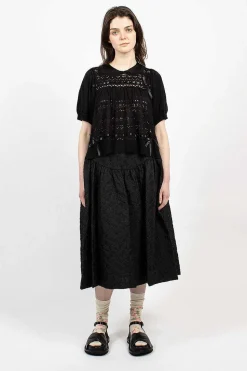 Pointelle Knit Jumper Black