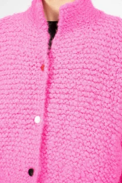 Pomegranate Bomber Knit Neon Fuchsia