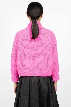 Pomegranate Bomber Knit Neon Fuchsia