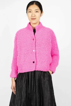 Pomegranate Bomber Knit Neon Fuchsia