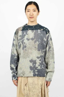 Printed Knit Jumper Blue