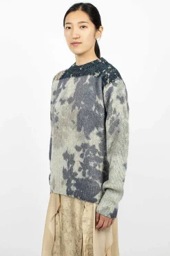 Printed Knit Jumper Blue