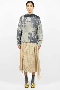 Printed Knit Jumper Blue