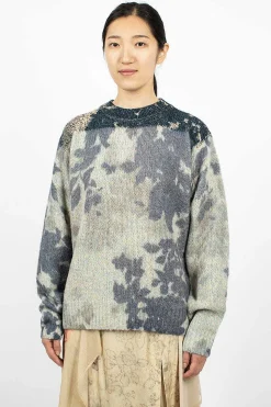 Printed Knit Jumper Blue