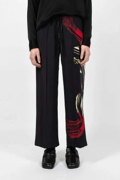 Printed Leg Pant Black